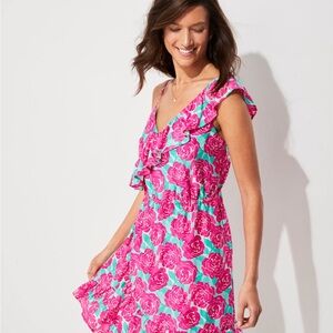 Vineyard Vines Painted Rose Ruffle Dress (146th Derby edition)